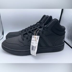 adidas Hoops 3.0  Black Mid Top Sneakers Basketball Shoes Men's Size 12 GV6683